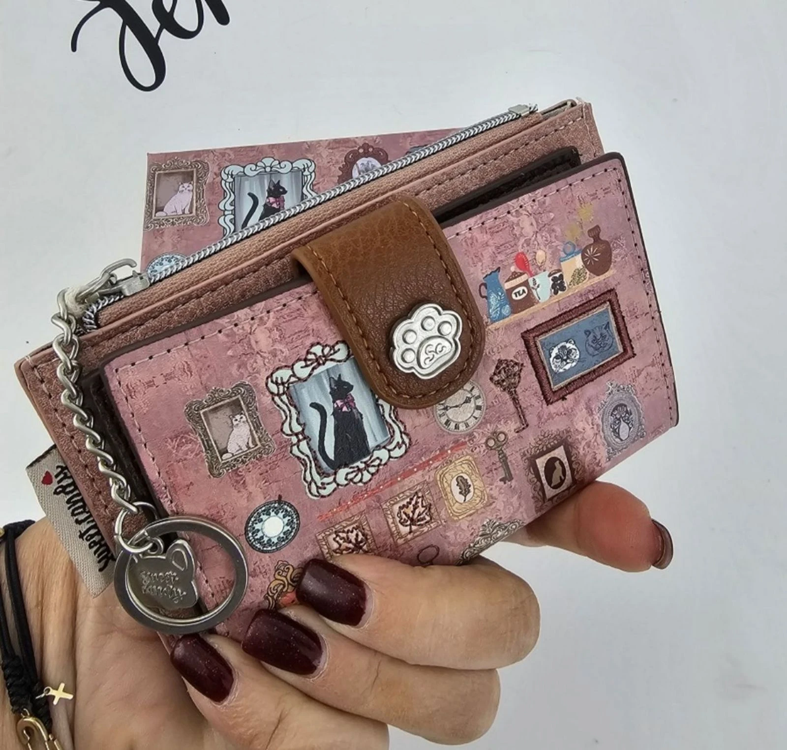 Billetero Monedero Sweet Candy Gatos rosa 🩷